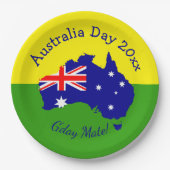 Assiettes En Carton Modifier l'année de texte Australie Fête 9" (Devant)