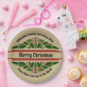 Assiettes En Carton Modifier le nom Texte Noël Holly 9" (Fête)
