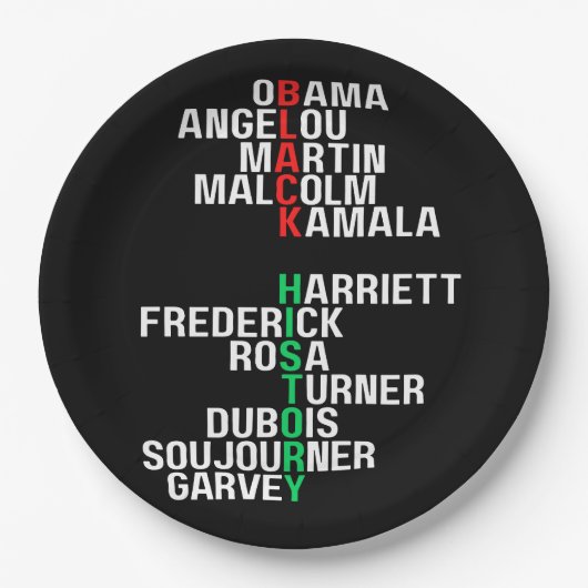 Assiettes En Carton Mois de l'histoire noire Melanin King Reine Sista (Devant)