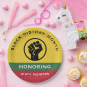 Assiettes En Carton Mois de l'histoire noire Texte courbe afro-américa (Fête)