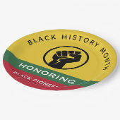 Assiettes En Carton Mois de l'histoire noire Texte courbe afro-américa (Angle)