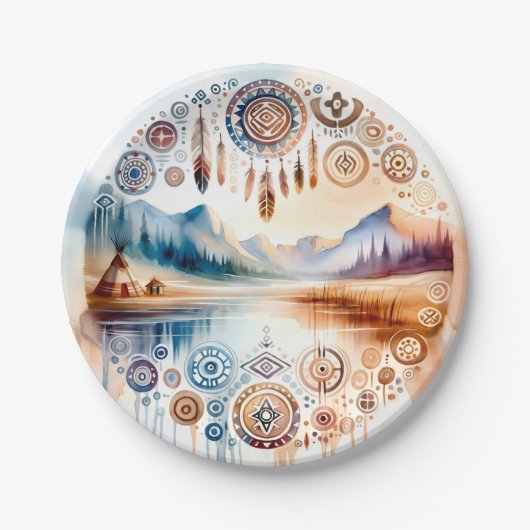 Assiettes En Carton Mois du patrimoine amérindien (Devant)