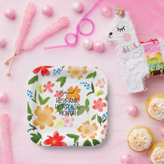 ASSIETTES EN CARTON MOIS DU PATRIMOINE HISPANIQUE NATIONAL (Fête)