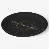 Assiettes En Carton Mois Noir & Or Noir Histoire (Angle)