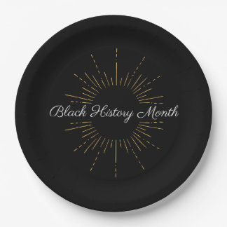 Assiettes En Carton Mois Noir & Or Noir Histoire