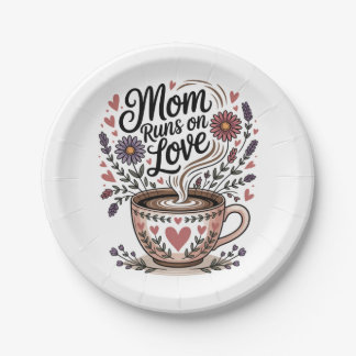 Assiettes En Carton Mom Runs On Love