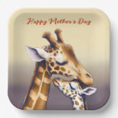 Assiettes En Carton Moment de contact entre Mère Giraffe & Calf (Recto)