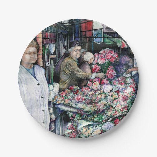 Assiettes En Carton Moment magique sur le marché de Misloc (Devant)