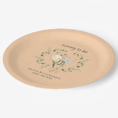 Assiettes En Carton Mommy To Bee Baby Shower Peach (Angle)