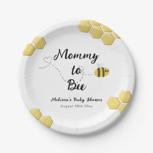 Assiettes En Carton Mommy to Bee mignonne Honeycomb Baby shower