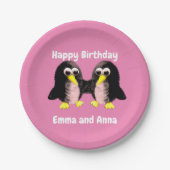 Assiettes En Carton Mon ami le pingouin, Personnalisé pour Twins Pap (Devant)