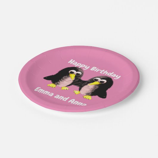 Assiettes En Carton Mon ami le pingouin, Personnalisé pour Twins Pap (Angle)