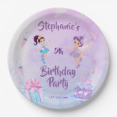 Assiettes En Carton Mon ange fête son anniversaire à cinq ans : (Devant)