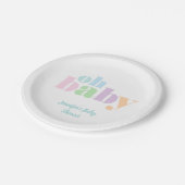 Assiettes En Carton Mon bébé | Pastel Turquoise Baby shower moderne (Angle)