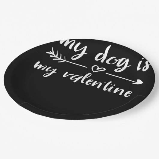 Assiettes En Carton Mon chien est propriétaire de mon chien Valentine  (Angle)