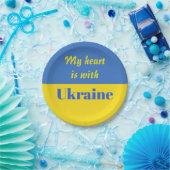 Assiettes En Carton Mon coeur est avec l'Ukraine (Fête)