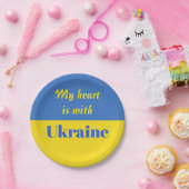 Assiettes En Carton Mon coeur est avec l'Ukraine (Fête)
