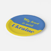 Assiettes En Carton Mon coeur est avec l'Ukraine (Angle)