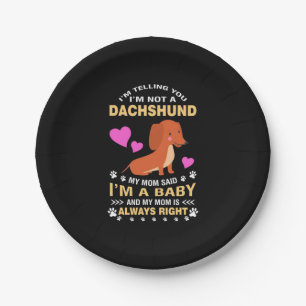 Assiettes En Carton Mon Dachshund Est Mon Bébé