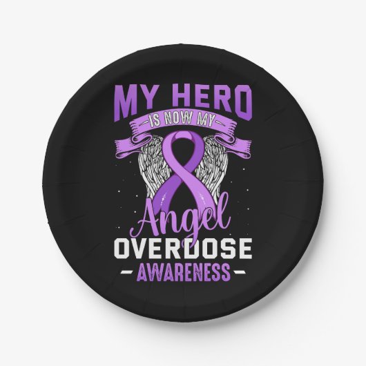 Assiettes En Carton Mon héros est maintenant mon ange surdose soutien (Devant)