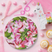 Assiettes En Carton Mon jardin de fleurs d'oléandre exotique méditerra (Fête)