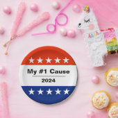 Assiettes En Carton Mon numéro d'élection 2024 (Fête)