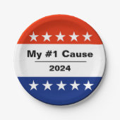 Assiettes En Carton Mon numéro d'élection 2024 (Devant)