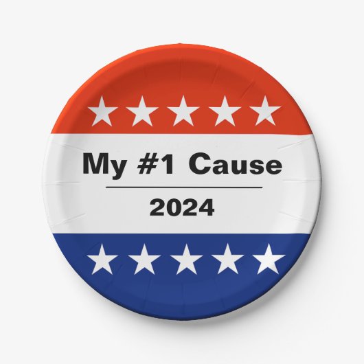 Assiettes En Carton Mon numéro d'élection 2024 (Devant)