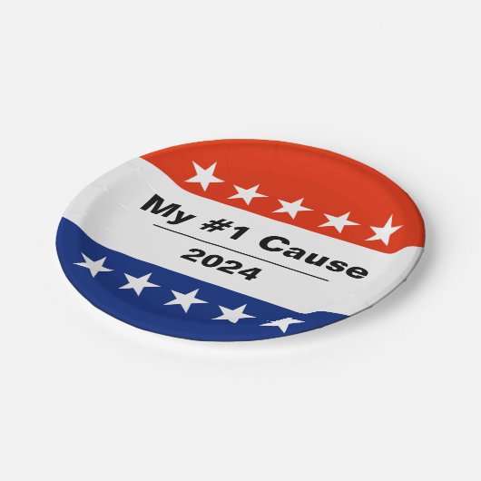 Assiettes En Carton Mon numéro d'élection 2024 (Angle)