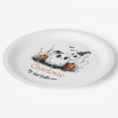 Assiettes En Carton Mon premier Halloween mignon Citrouille fantôme No (Angle)