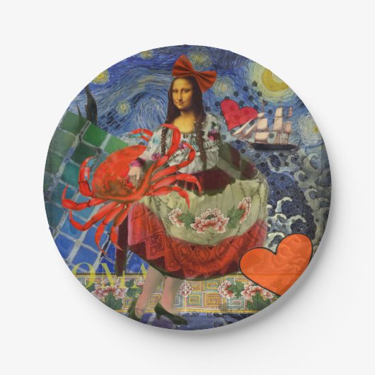 Assiettes En Carton Mona Lisa Fun Zodiac Whimsical (Devant)