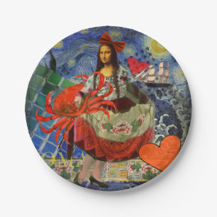 Assiettes En Carton Mona Lisa Starry Night Collage : surréalisme fanta