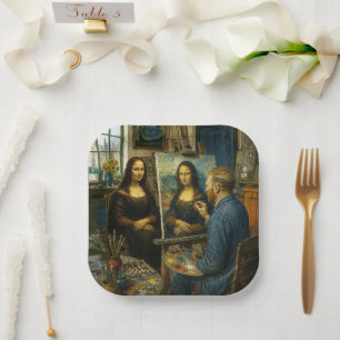 Assiettes En Carton Mona Lisa visite l'atelier de Vincent van Gogh