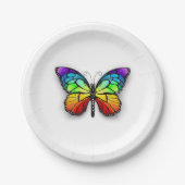 Assiettes En Carton Monarque papillon arc-en-ciel (Devant)