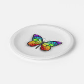 Assiettes En Carton Monarque papillon arc-en-ciel (Angle)