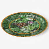 Assiettes En Carton Monarque Papillon Art Nature Fête Personnalisée (Angle)