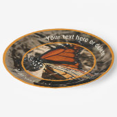 Assiettes En Carton Monarque Papillon Nature Fête Personnalisée (Angle)