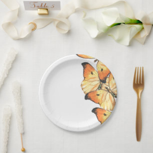 Assiettes En Carton Monarque Papillon Orange Douche nuptiale Invitatio