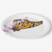 Assiettes En Carton Monarque perché sur la lavande (Angle)