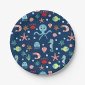 Assiettes En Carton Monde marin (Devant)