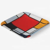 Assiettes En Carton Mondrian - Composition avec grand plan rouge (Angulaire)