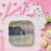 Assiettes En Carton Monet - Le Manneport, Falaise à Etretat, coucher d (Fête)