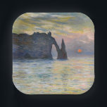 Assiettes En Carton Monet - Le Manneport, Falaise à Etretat, coucher d<br><div class="desc">Le Manneport,  Cliff à Etretat,  Sunset / Etretat,  couchant soleil - Claude Monet en 1883</div>