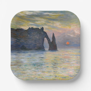 Assiettes En Carton Monet - Le Manneport, Falaise à Etretat, coucher d