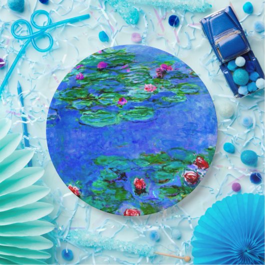 Assiettes En Carton Monet - Lys d'eau (rouge) (Fête)
