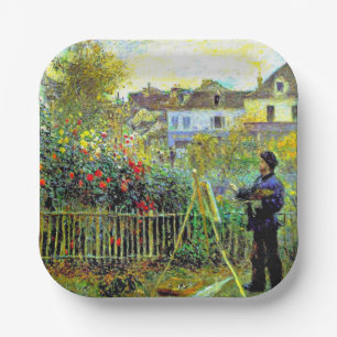Assiettes En Carton Monet Peinture dans son jardin à Argenteuil