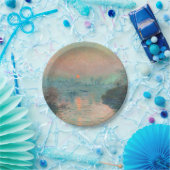 Assiettes En Carton Monet Sunset Seine Beaux-Art Impressionnisme (Fête)