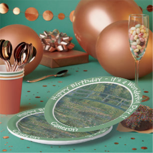 Assiettes En Carton Monet's Water-Lily Pond et Footbridge Party Items