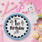 Assiettes En Carton Monkey Baseball 1er Joyeuses Plaques Papier Annive (Fête)