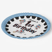 Assiettes En Carton Monkey Baseball 1er Joyeuses Plaques Papier Annive (Angle)